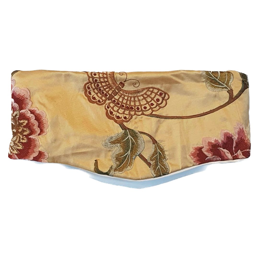 Embroidered Silk Sleep Mask - Gold