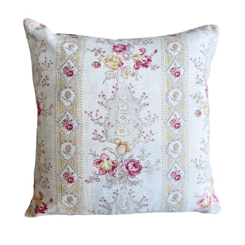 Intricate Floral Stripe Cushion