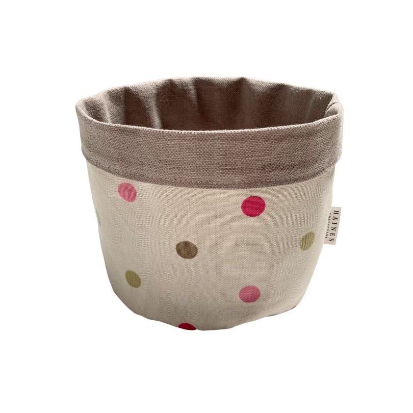 Bread Basket - Spot with Taupe Lining