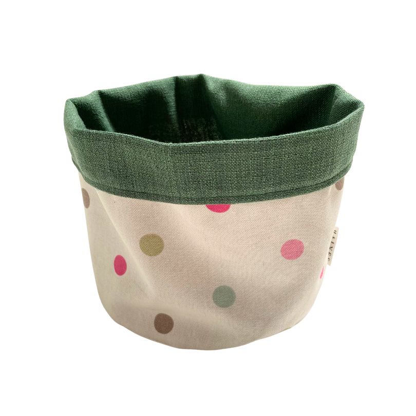 Bread Basket - Spot with Green Lining