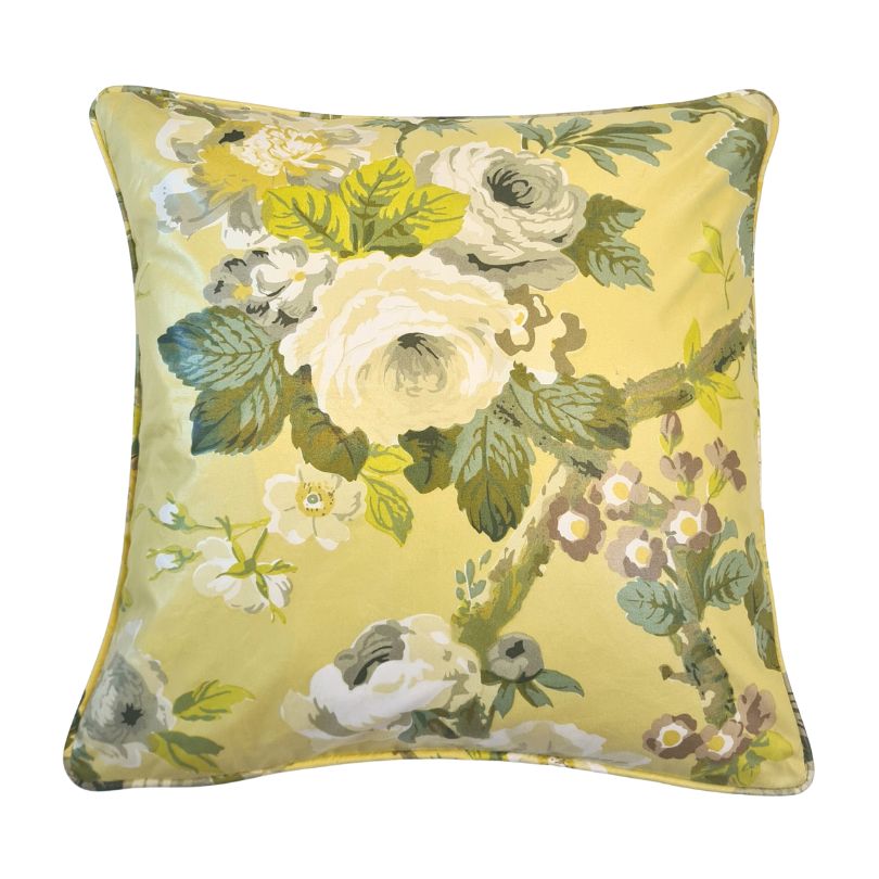 Roses and Leaves Print Cushion