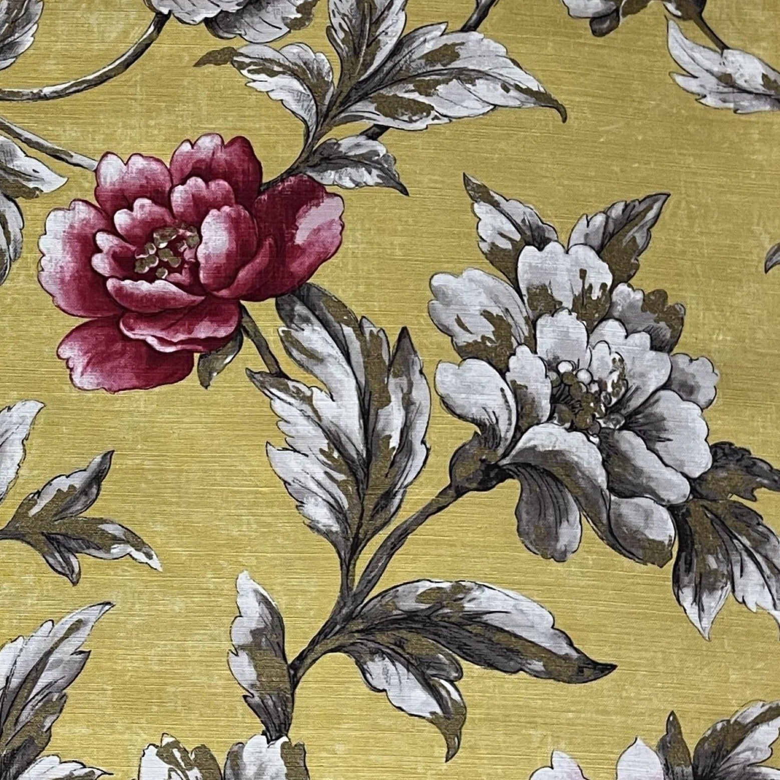 G P hotsell and J Baker Ltd Peonies and Butterflies vintage linen fabric 2.8 metre length unused fabric ships worldwide