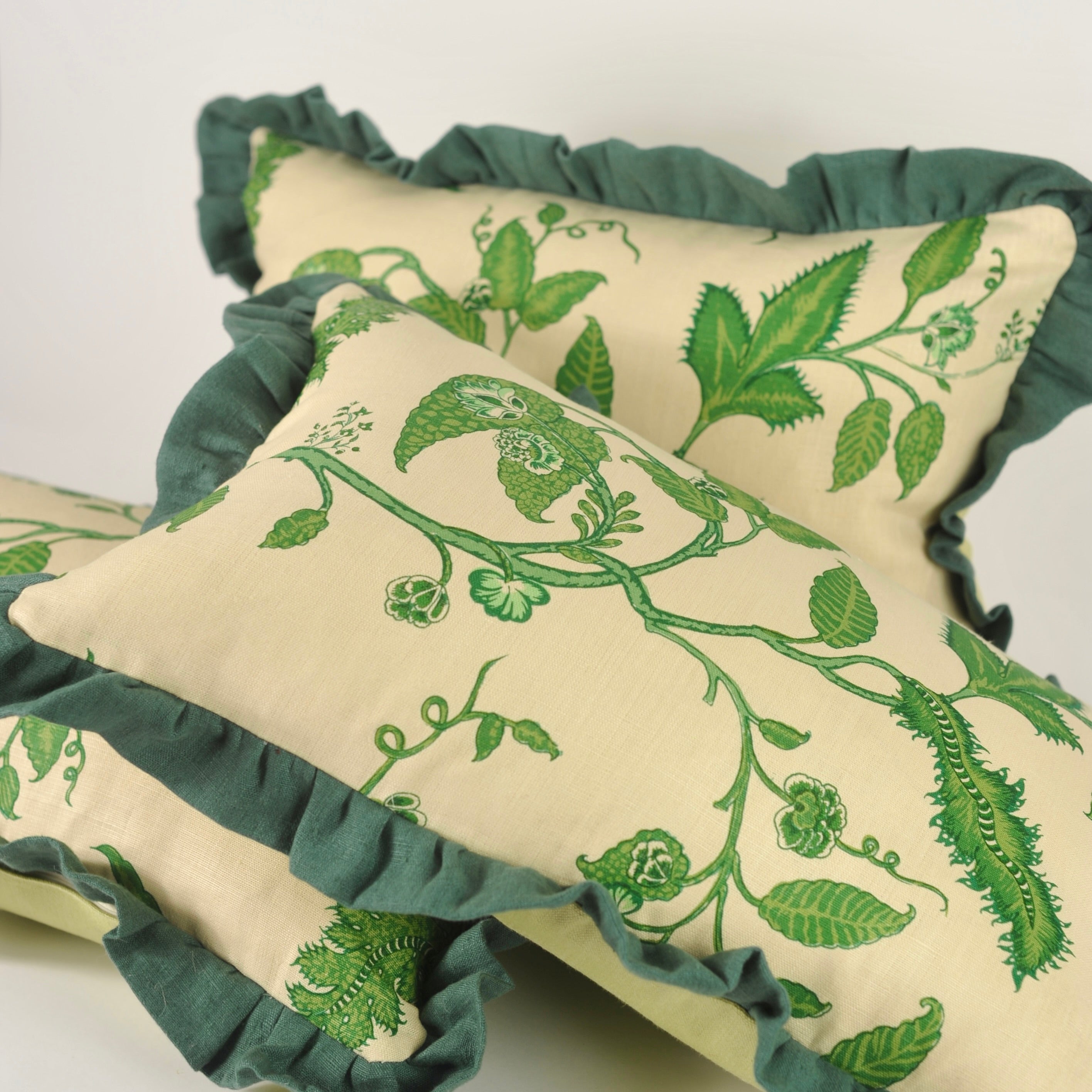 Green botanical cushions sales