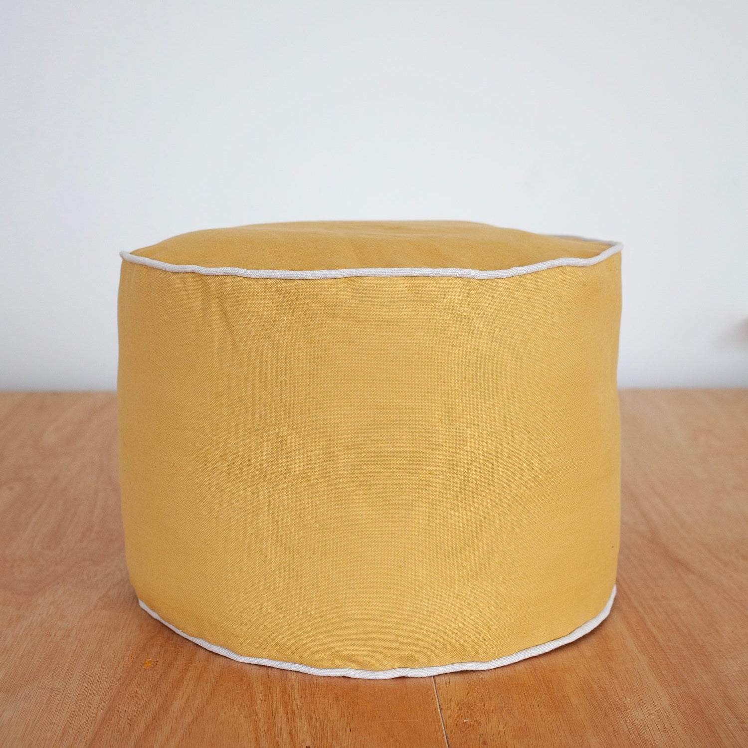Pouffe Fabric & Pattern Bundle - Yellow and Off White