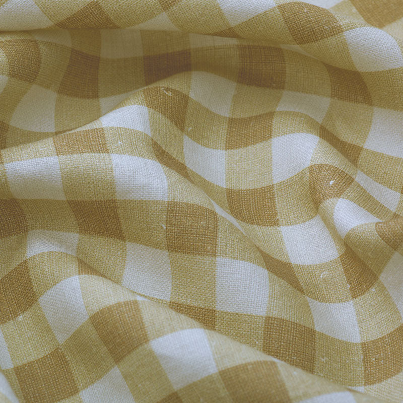 Inchyra, Vintage Checked Linen - Mustard