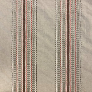 James Hare Ceylon Stripe - Natural/ Dusky Rose - 1.5m piece